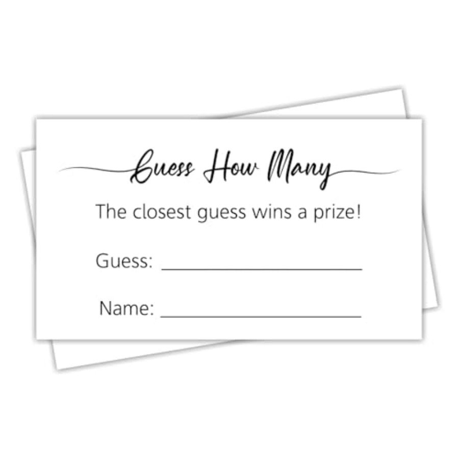 Party Games Bridal Shower - Guess How Many Game Cards 50