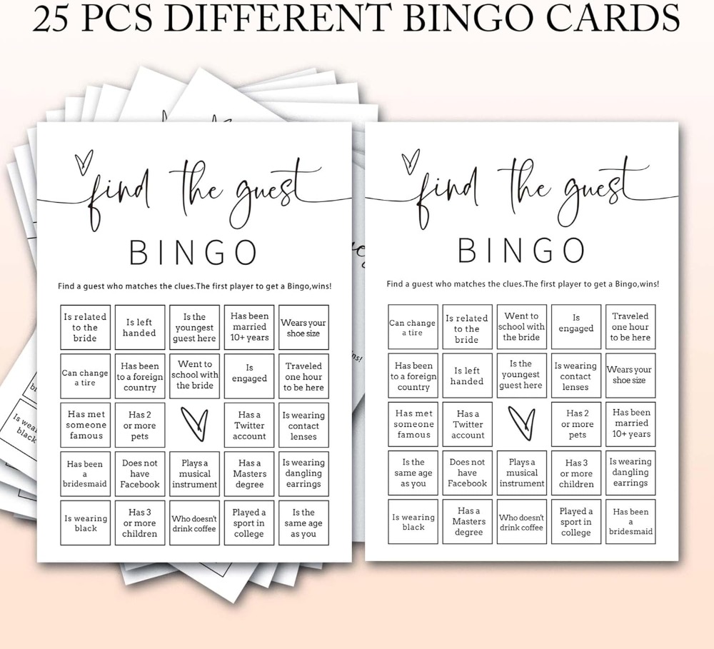 25Pcs Bridal Shower Bingo Find - огляд і ціна Party Games Bridal Shower