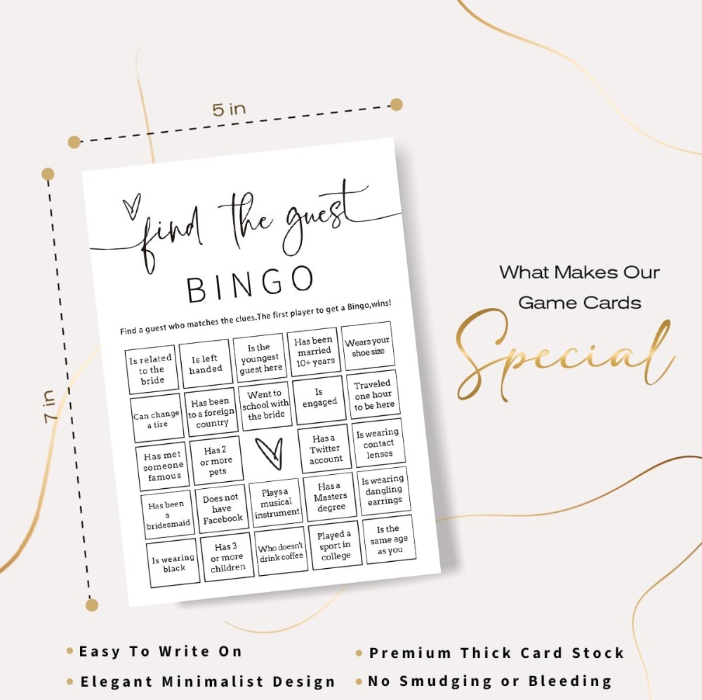 25Pcs Bridal Shower Bingo Find - огляд і ціна Party Games Bridal Shower