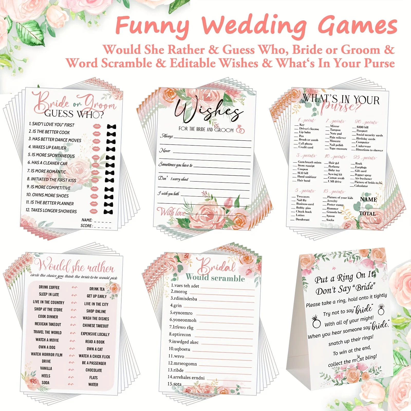 DDHOME 331pcs Party Pack Brida - огляд і ціна Party Games Bridal Shower
