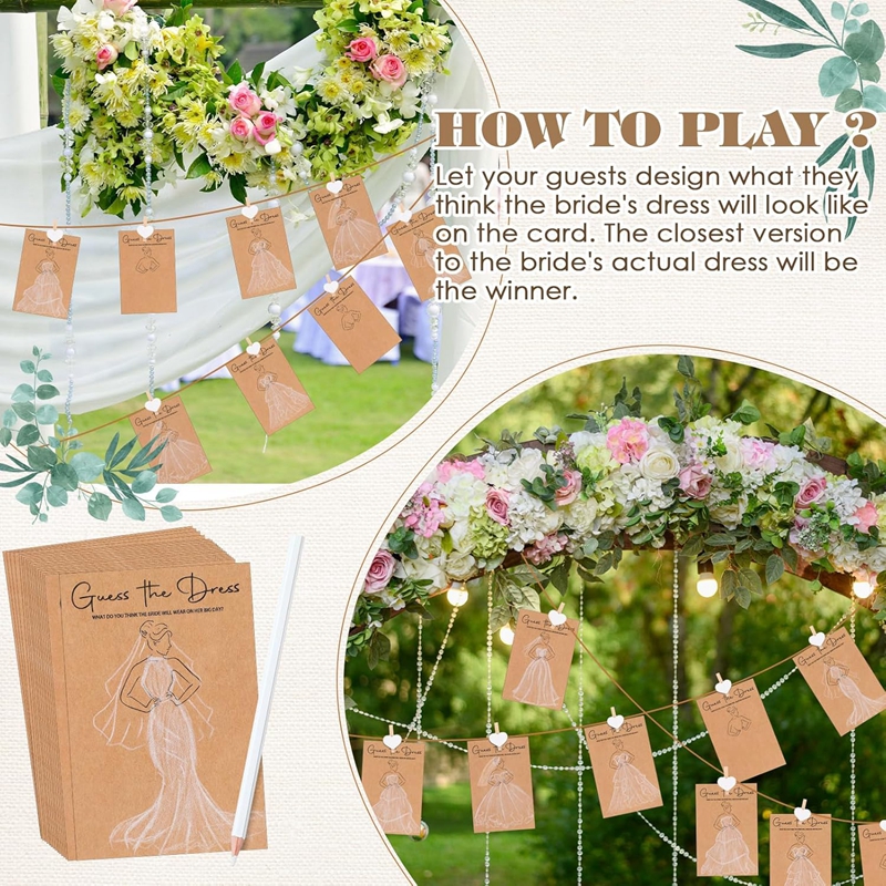 10/20Sets Guess Wedding Dress  - огляд і ціна Party Games Bridal Shower