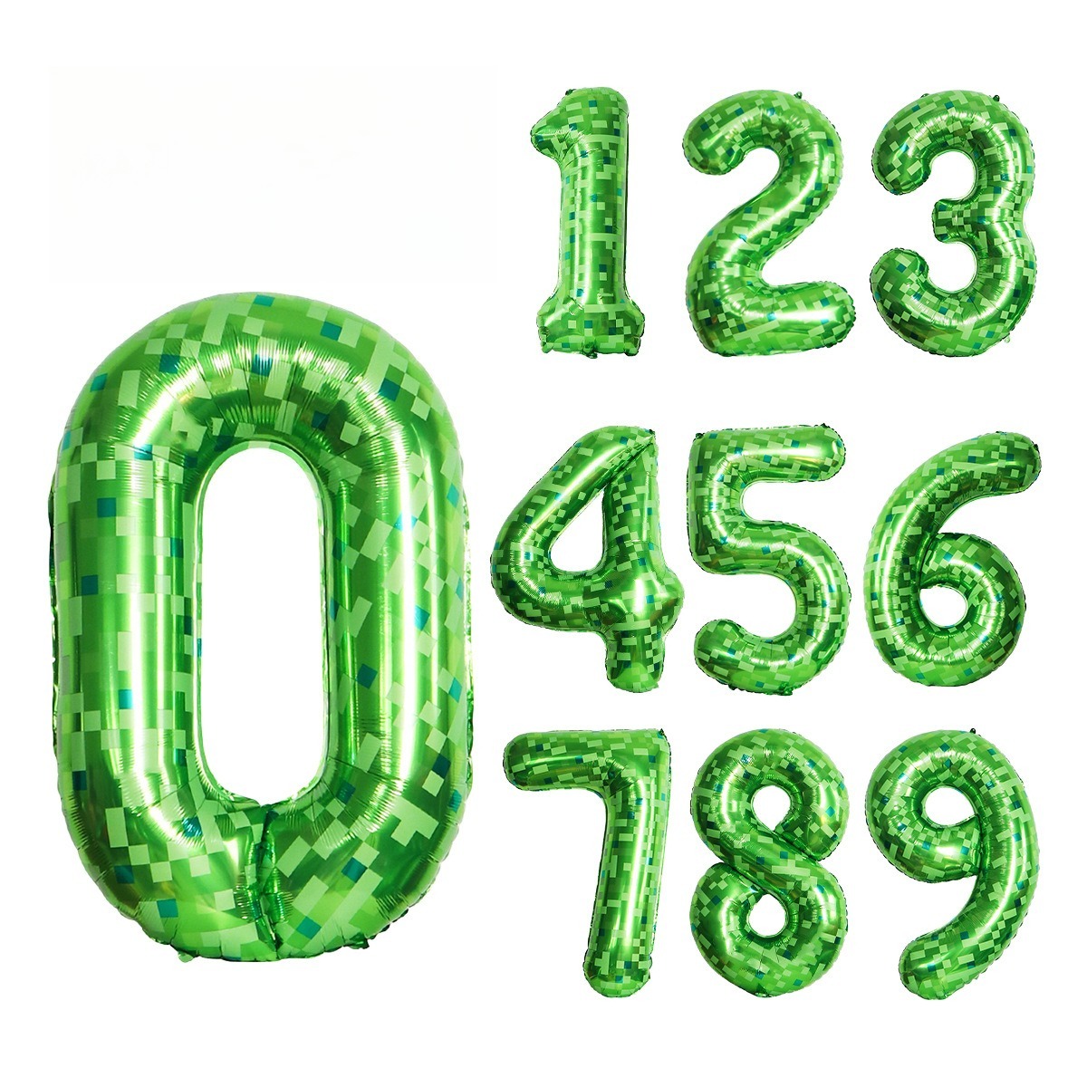 40Inch Green Pixel Number Ball - огляд і ціна Party Games Minecraft