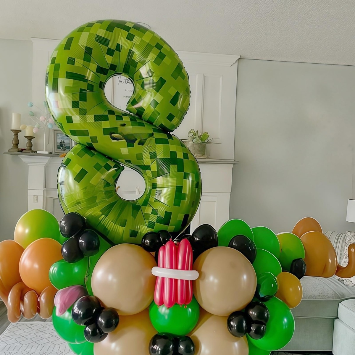 40Inch Green Pixel Number Ball - огляд і ціна Party Games Minecraft
