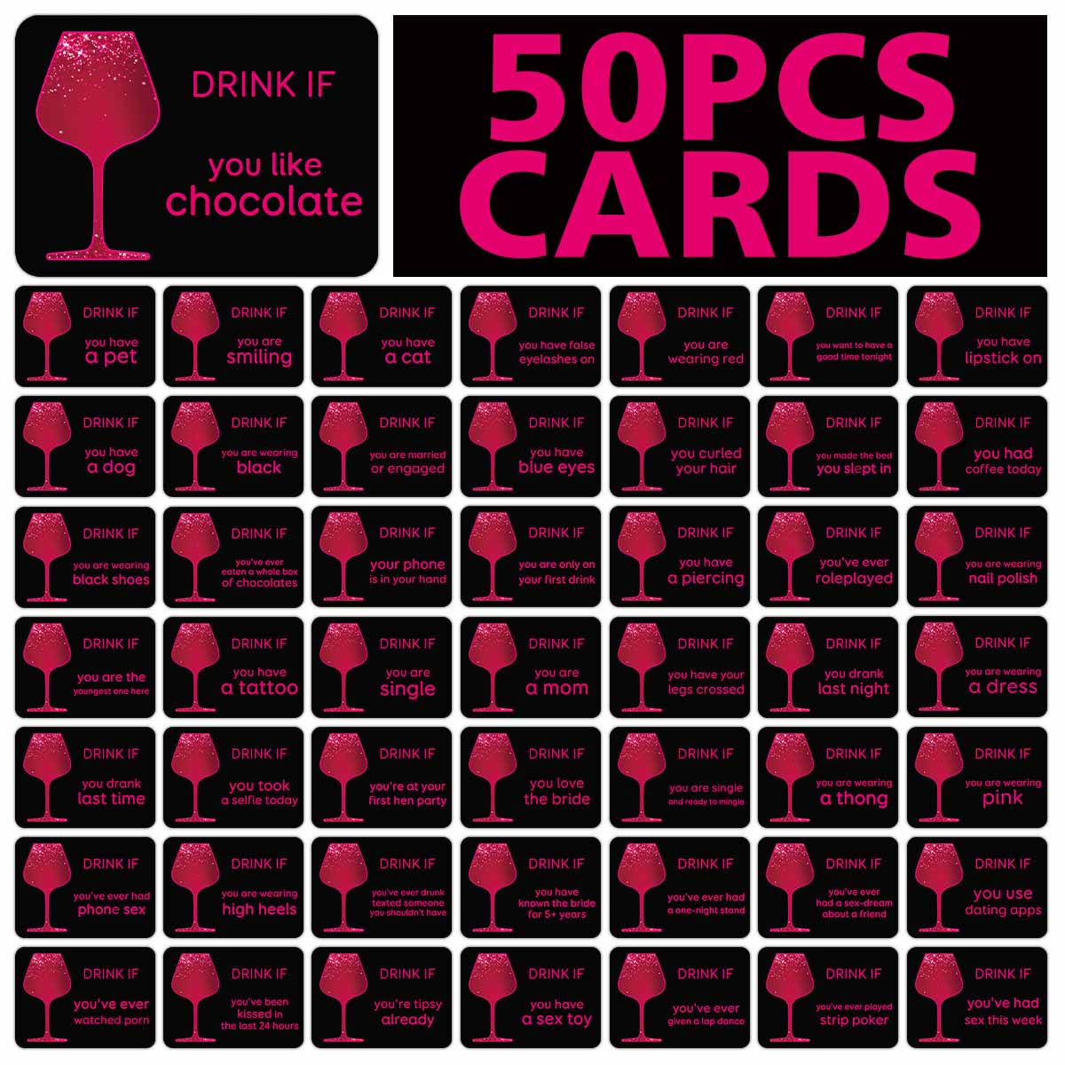 50pcs Bachelorette Party Drink - огляд і ціна Party Games Bridal Shower