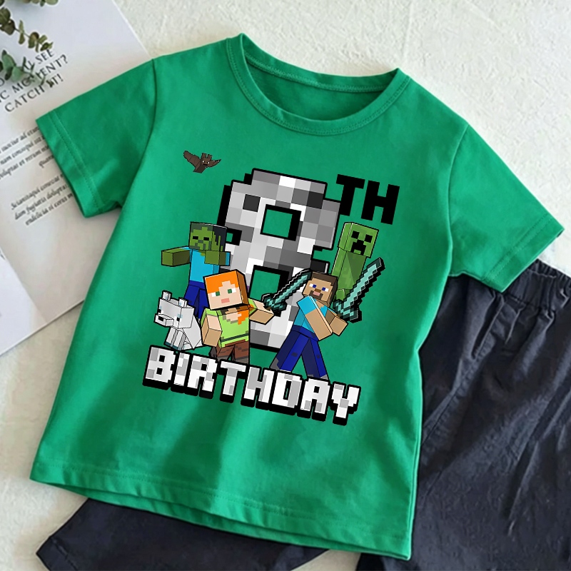 New Pixel Game Birthday T-shir - огляд і ціна Party Games Minecraft