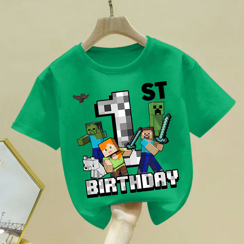 New Pixel Game Birthday T-shir - огляд і ціна Party Games Minecraft