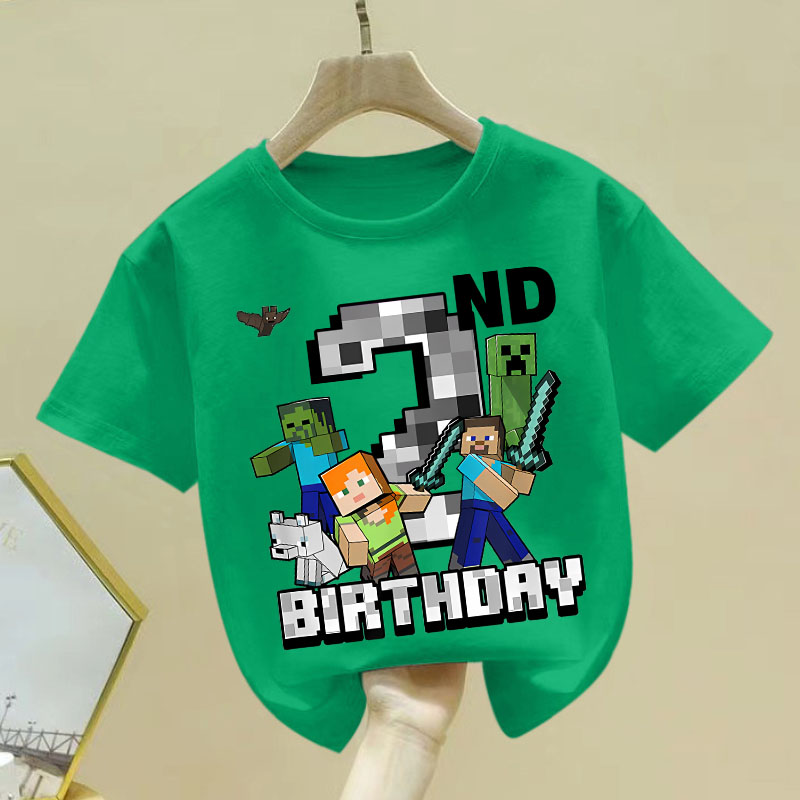 New Pixel Game Birthday T-shir - огляд і ціна Party Games Minecraft