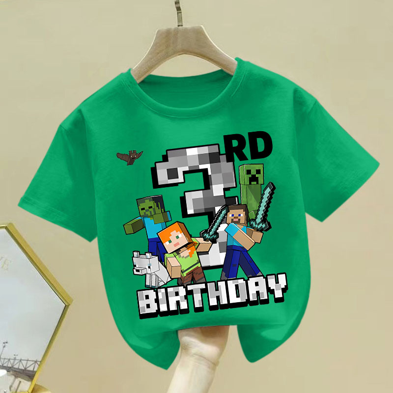 New Pixel Game Birthday T-shir - огляд і ціна Party Games Minecraft