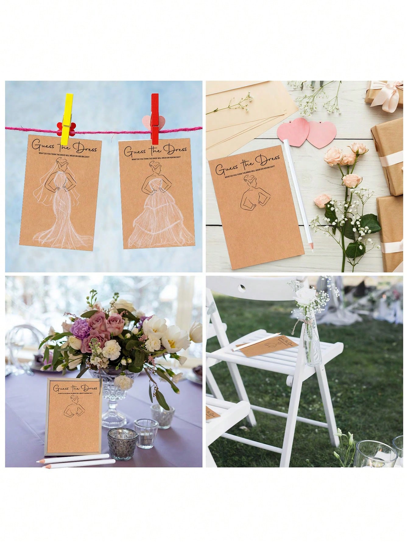 20/40pcs Dress Guessing Bridal - огляд і ціна Party Games Bridal Shower